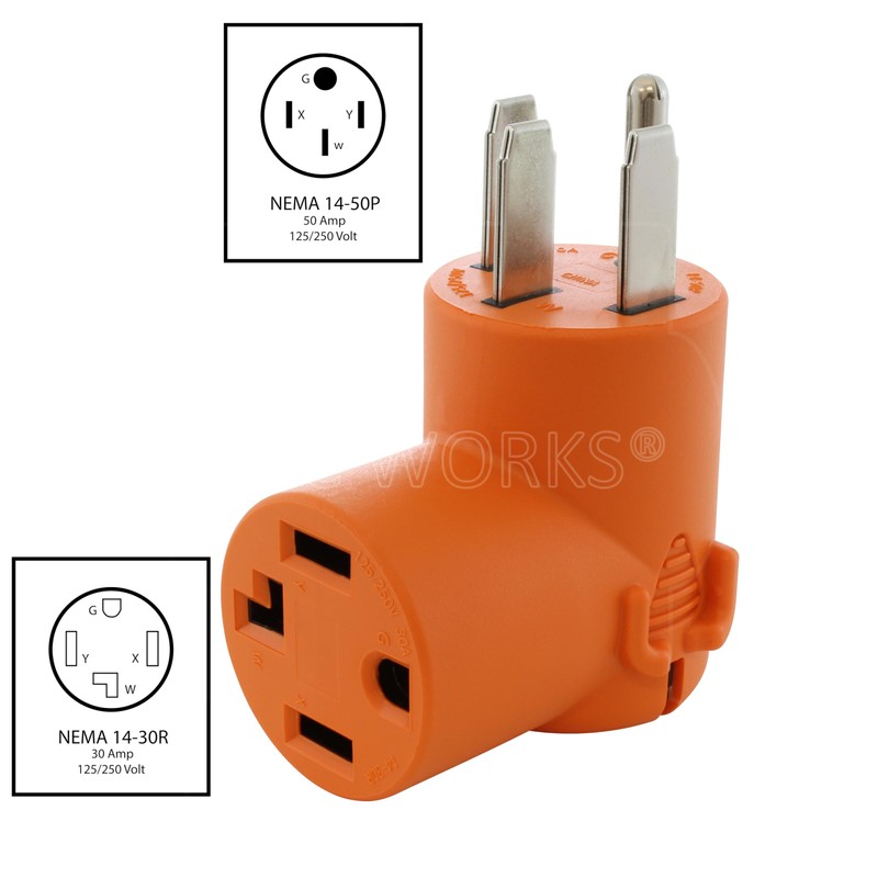 AC WORKS NEMA 14-50P 50Amp 4-Prong Range/ Generator/ EV Plug