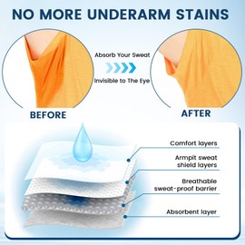 140PCS Sweat Pads, Hat Sweat Liner, Collar Protectors for Shirts, Disposable Dress Shields, Large Underarm Pads for Sweating Women, Men, (1Pack/100P+20P+20P) (average size)