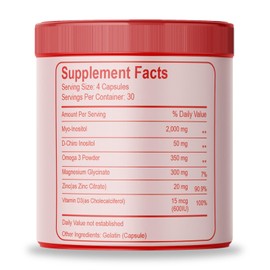 Inositol Multivitamin Capsules, 2000mg Myo-Inositol & 50mg D-Chiro Inositol 40:1 Blend, Inositol Supplement with Omega 3 for Women (120 Capsules)