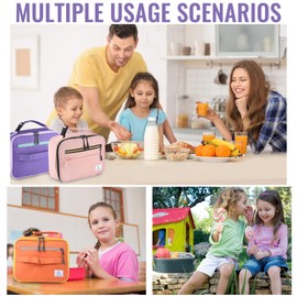 Genteen Lunch Box Lunch Bag for Kids Girls,Insulated Lunch Bag Women,Reusable Lunchbox for School,Work,Outdoor (Purple)