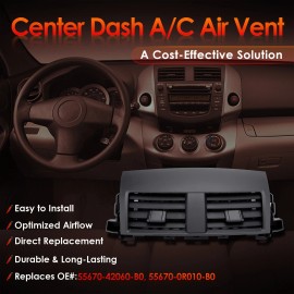 ATTPARTS Center Dash A/C Air Vent Trim Panel Cover For 2006-12 Toyota RAV4 55670-42060-B0