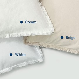 ZWJD Pillow Covers 26x26 Set of 2 Cream Throw Pillow Covers with Fringe Chic Cotton Decorative Pillows Square Cushion Covers for Sofa Couch Bed Living Room Farmhouse Boho Decor