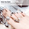 Uñas Postizas con Diamantes de Imitación, Cobertura Completa, 24 Piezas,