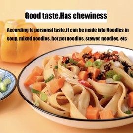 QIXINLIZYY Knife Sliced Noodles Wavy Knife Cut Noodles, Chinese Flat Dry Wide Noodles, Vegetarian Knife Shaved Noodles, 刀削面, Non-Fried & Air-Dried500g/17.63 oz (1 pack)- Springy Chewy Texture