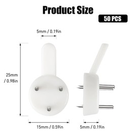 dinghaole Pack of 50 Invisible Hard Wall Hooks, Fixings and Hooks, Invisible Nail Wall Hooks, for Picture Frames, Non-Trace Picture Hangers for Hanging Photos, Pictures, Frames (White)
