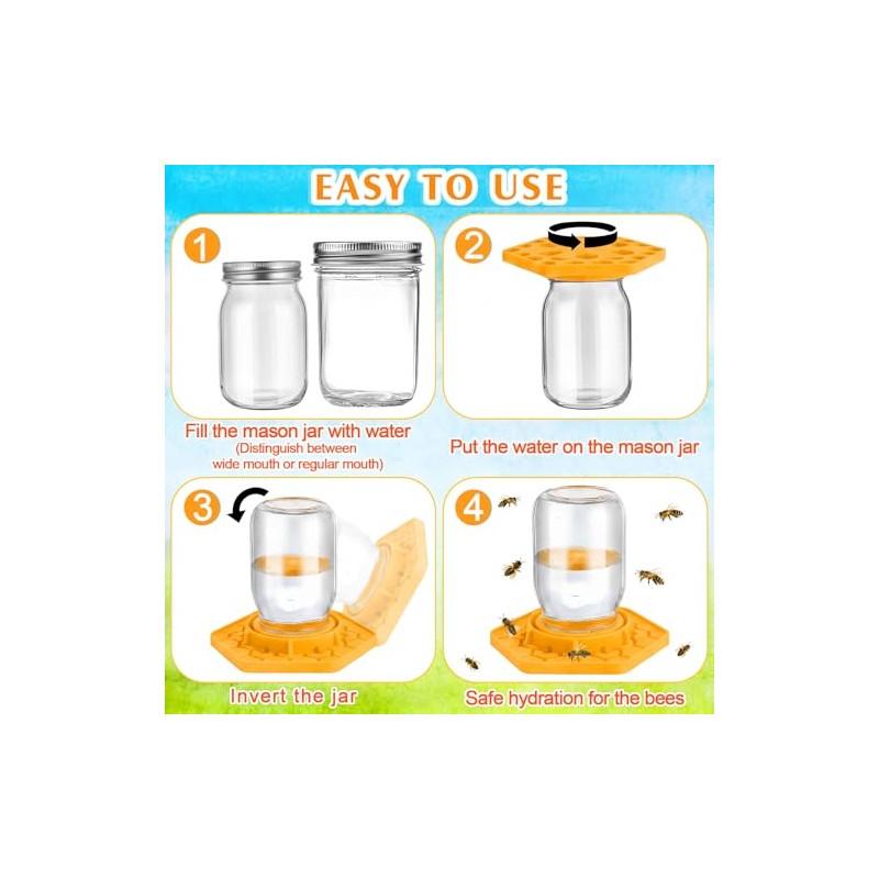 8 Pack Bee Feeder for Mason Jar Bee Watering Station