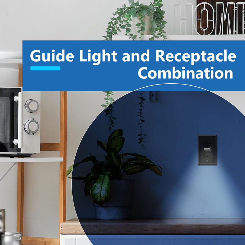 LIDER LED Guide Light Receptacle with Automatic Daylight Sensor and