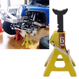 Remote Control Car Jack Stand, High Simulation Height Steel RC Car Lifting Jack Vehicle Scale Accessories for SCX10 D90 110 RC Car (Yellow)