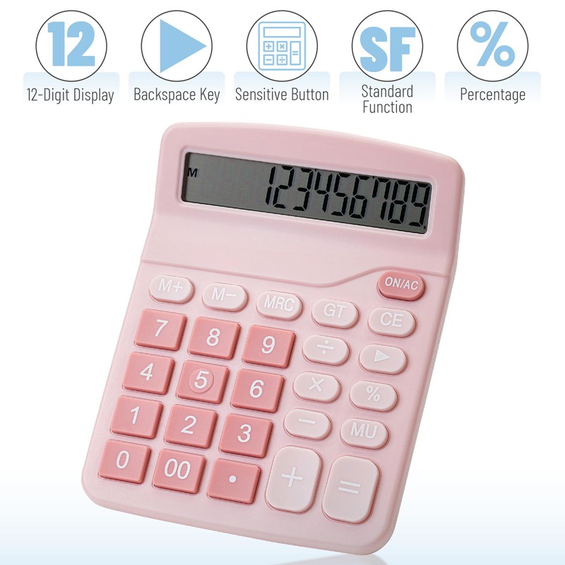 Mr. Pen- Calculator, Pink, Calculators Large Display, Standard Function Calculator,