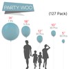PartyWoo Pale Aqua Balloons Different Sizes 127 pcs,2519