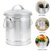 OHPHCALL Mini Trash Can with Lid Bucket Shaped Galvanized Garbage