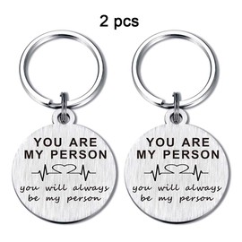 TANWIH You are My Person Gifts Bff Women Teens Girls Best Friends Keychain Birthday Valentines Key Chains Rings Two Piece