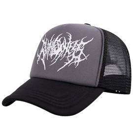 White Fang CZ825 Men's Cap, Hat, Mesh, Street Style, Breathable, Fashionable, Fashionable, gray, Free size