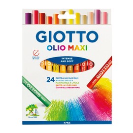 GIOTTO Olio Maxi Oil Pastel Set for Children, 24 Assorted Colours, Large Kids Artist Pastels, Ideal for Home and Schools