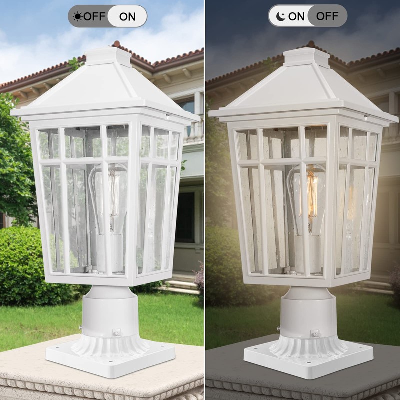 Darkaway Large Outdoor Post Lights Lamp Post Light Fixture, 17inch