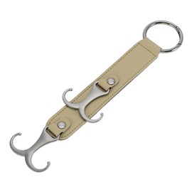 HEROFFIX 1 Stück für Geldbörsen und Taschen, Regenschirme usw. Auto-Kopfstützenhaken Robuste Auto-Rücklehnentaschenhaken Beige Kunstleder Metall 24,5x5,2 cm