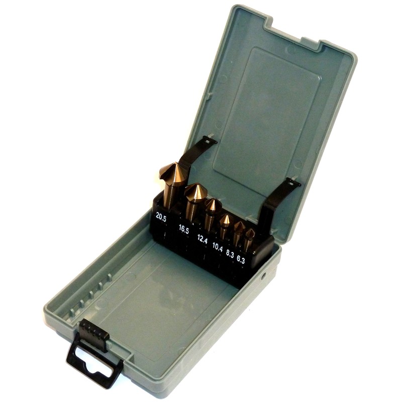 PeTools, 6-Piece Stainless Steel Countersink Set (6.3-20.5 mm) HSS-E Co5