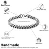 SanThree Solid Pure Titanium Link Bracelets for Men 7mm Welded