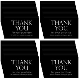 OUGERKID 100Pcs Thank You Cards,Thanks Greeting Card,Black Thank You for Your Purchase We Look Forward to Assisting You Again At Cards,2 x 3.5 Inches