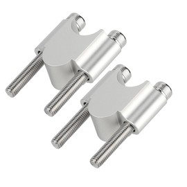 Motorcycle Handlebar Riser, Handlebar Clamp Raiser, Universal Handlebar Riser Made of Aluminium Alloy 7/8 Inch 22 mm Motorcycle Handlebar Riser Clamp (Silver Chrome)