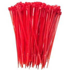 Weather Resistant Heavy Duty Nylon Cable Ties 100mm Length 2.5mm Width (70mm Cable Length 70mm) Red/Red/Red/300pcs Nylon Cable Ties Heavy Duty Cable Zip Ties Heavy Duty Cord Straps Auto Lock Wrap