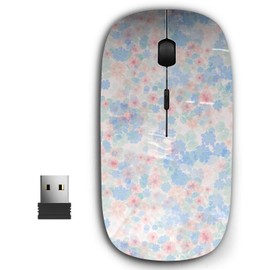 KAWAMOUSE 2.4G Ergonomic Portable USB Wireless Mouse for PC, Laptop, Computer, Notebook with Nano Receiver (Flowery Bright Smallscale Flowers)