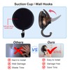 YSSILADI Heavy Duty Vacuum Suction Shower Hooks, Glass Suction Cup,