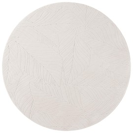 SAFAVIEH Washable Rug Versailles Collection - 6' Round, Ivory, Slip Resistant & Easy Cleaning, Ideal for in Living Room, Bedroom, Home Office, Dining Space (VRS659A)