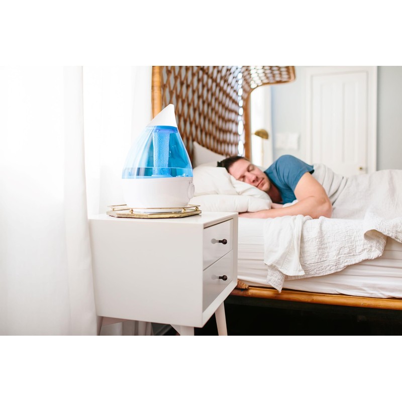 Crane Ultrasonic Cool Mist Teardrop Humidifier for Baby Nursery, Bedroom,