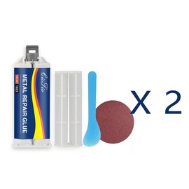 Enhanced casting glue, Metal Repair Glue, Casting Repair Glue, High Temperature Resistant Liquid Metal Welding Filler for Metal Casting Defect, AB Glue new semi:_100g X 3