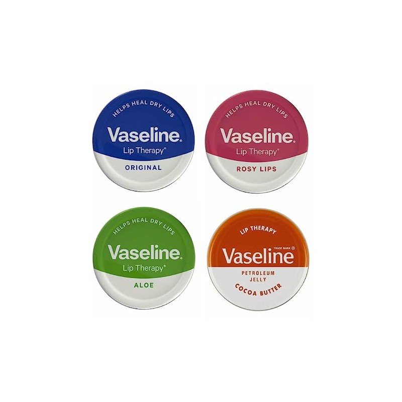 Vaseline 4 x Lip Balm - Petroleum Jelly - Lip