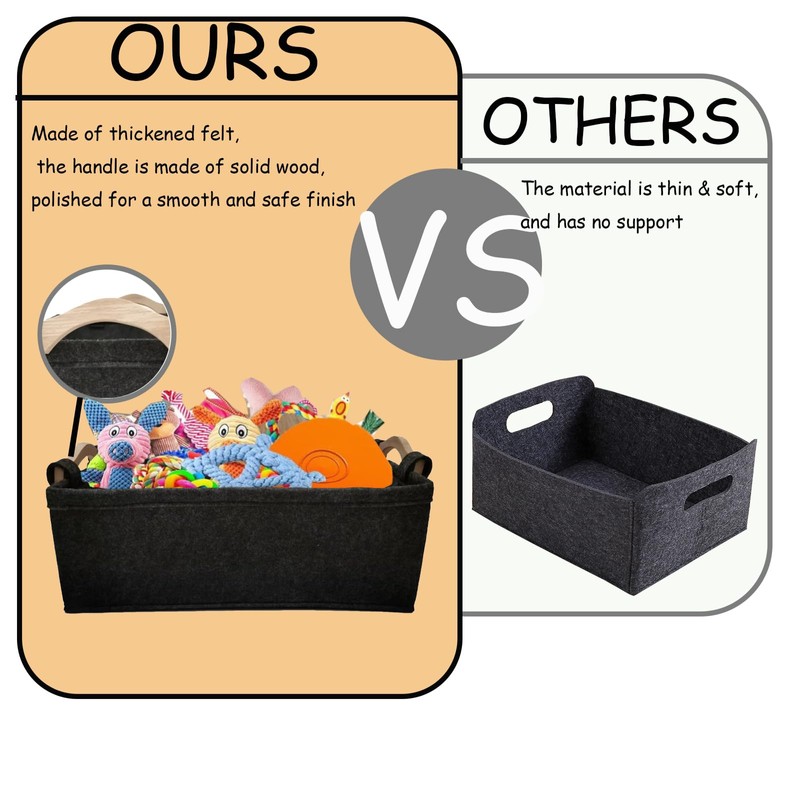 WLHFDC Felt Basket Storage, Storage Box, Felt Basket, Small Thickened