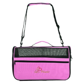 Pawer 18” x 10” x 10”Soft-Sided Foldable Airline Approved Pet Carrier for Cat, Puppy and Small Dog, Washable 600D Oxford Fabric, with Handle and Strap for Carry, Multiple Colors Available