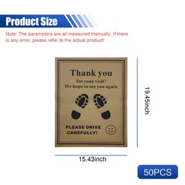 UHANBUT 50PCS Car Kraft Paper Floor Mats, 15x19 Inch Waterproof Temporary Vehicle Floor Protective Pads, Disposable Automotive Wash & Detailing Supplies (Yellow)