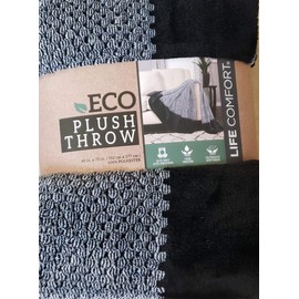 Life Comfort ECO Plush Throw 60 x 70 Inches ,Black