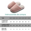 Pantuflas Casa Invierno - Suaves Cálido Terciopelo - Antideslizantes (Rosa,
