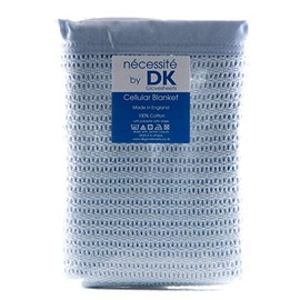 nécessité by DK, Cellular Cotton Blanket for Prams, Cribs, Moses Baskets 100x75cm (Blue)