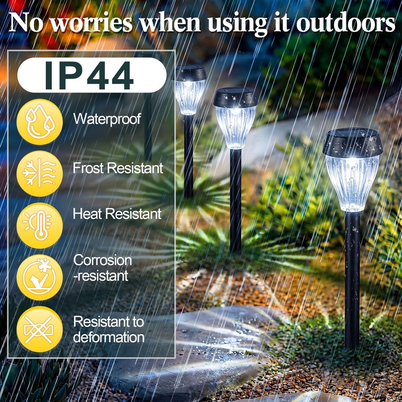 Huquary 50 Pcs Solar Outdoor Pathway Lights Bulk LED Solar