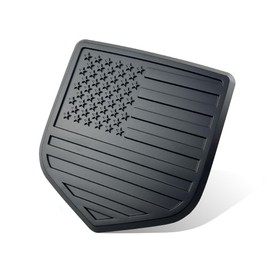 OUESAAS Rear Tailgate Emblem for 2009-2018 RAM 1500 2500 3500, Matte Black American Flag Back Tailgate Badge Logo