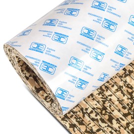 OCEANBROAD Self-Adhesive 96''x16'' Camouflage Boat Flooring Strip Cut Grooves EVA Foam Sheet Non-Slip Traction Pad for Boats Decking Surfboard SUP Paddle Board Kayak, Camo Brown