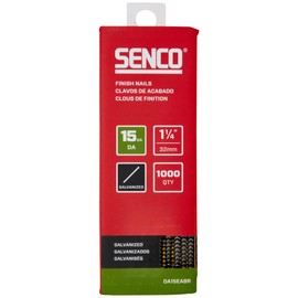 SENCO DA15EABR 34 Degree Collated Finish Nails, 15 Gauge, 1-1/4 Inch Length, Galvanized, 1,000 Count Pack