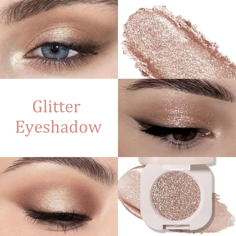 BelleVive Glitter Eyeshadow, Light Eyeshadow, Pressed Glitter Eyeshadow, Glitter Matte