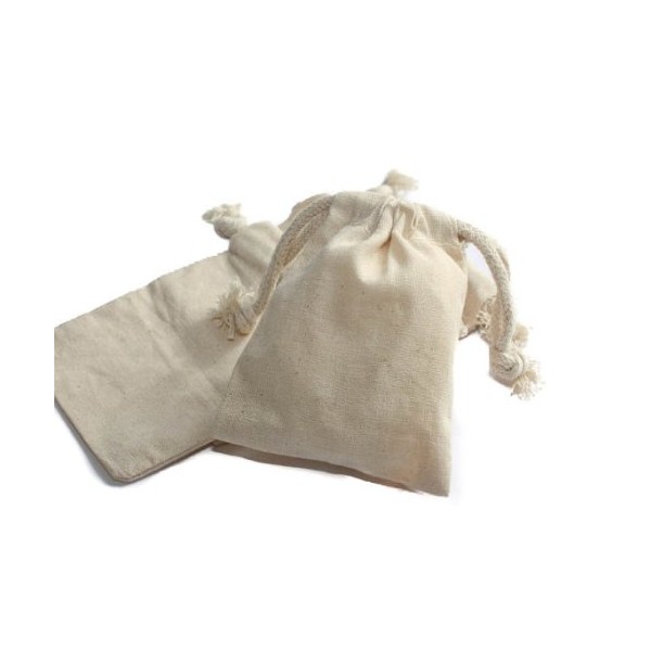 Nakpunar Cotton Drawstring Muslin Bags 4" x 6" - Pack of 24 - Wedding, Party, Jewelery Favor Bags