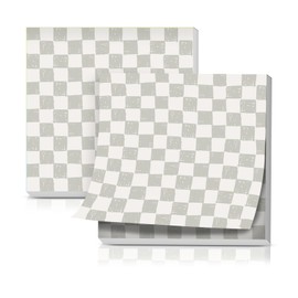 AFYEWKC Sticky Notes 3x3 Inches, Cute Self-Stick Pads, Funny Self-Sticky Note Pads for Office, Home, Organization Retro Green Checkerboard