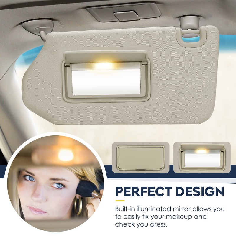 Driver & Passenger Sun Visor Fit for Nissan Pathfinder 2013-2018,