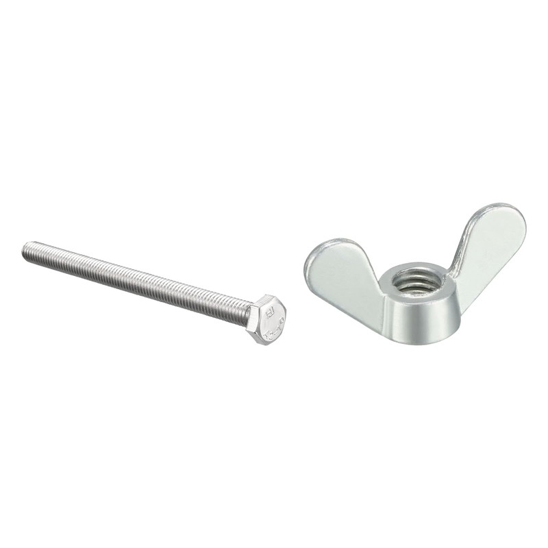sourcing map M6 Wing Nuts Butterfly Nut Silver Tone 10pcs