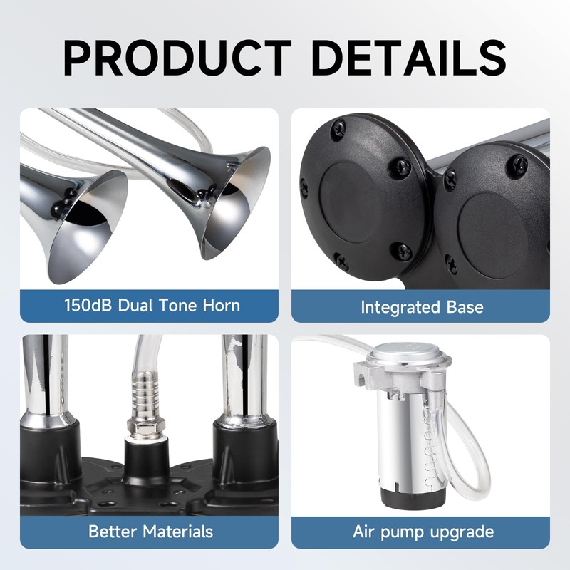 150DB Air Train Horn kit for Car, Banhao Super Loud