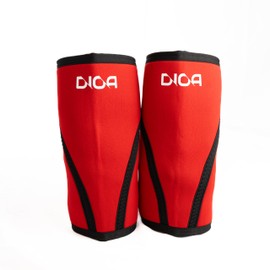 DIOA FITNESS 7mm Knee Sleeves – Heavy-Duty Knee Support for Squats, Weightlifting & Powerlifting – Compression Brace for Stability, Strength & Injury Prevention (Red, L)