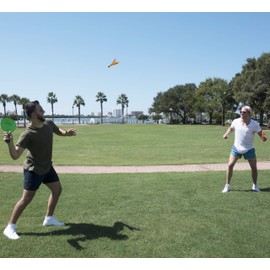 Jazzminton Select Paddle Ball Game with Carry Bag - Indoor Outdoor Toy - Play at The Beach, Lawn or Backyard - 2 Wooden Racquets - 4 Shuttlecocks - 1 Ball