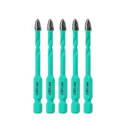 LEKOMESH Tile Drill Concrete Drill Bit Set - 5 Pieces 5 mm Carbide Drill Bits for Wood, Plastic, Masonry, Ceramic Tiles, Concrete, Marble, Quick Change Hex Shank